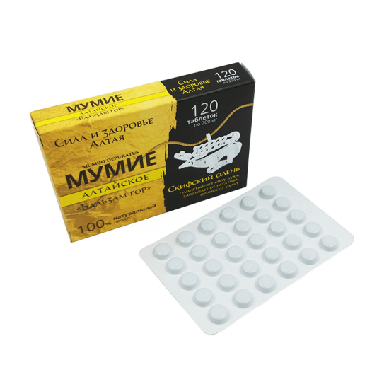 Алтайско, пречистено мумийо 120 таблетки, ФАРМ ПРОДУКТ