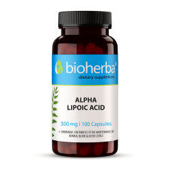 АЛФА ЛИПОЕВА КИСЕЛИНА/ ALPHA LIPOIC ACID, 100 капсули, 300мг, Биохерба