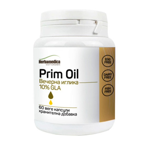 Prim Oil / Вечерна иглика 10% GLA 60 капсули, Хербамедика