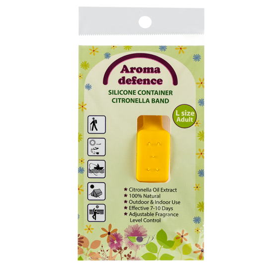 Силиконова гривна /контейнер/ за ВЪЗРАСТНИ с аромат на Цитронела 1 брой - Aroma Defence