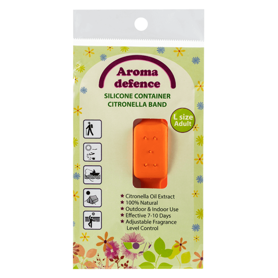 Силиконова гривна /контейнер/ за ВЪЗРАСТНИ с аромат на Цитронела 1 брой - Aroma Defence