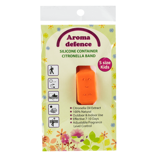 Силиконова гривна /контейнер/ за ДЕЦА с аромат на Цитронела 1 брой - Aroma Defence