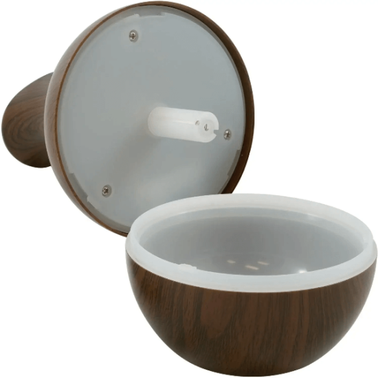 Дифузер за етерични масла – безшумен, ултразвуков, 7 LED, 130 мл – бежов/тъмно кафяв цвят, Етерика