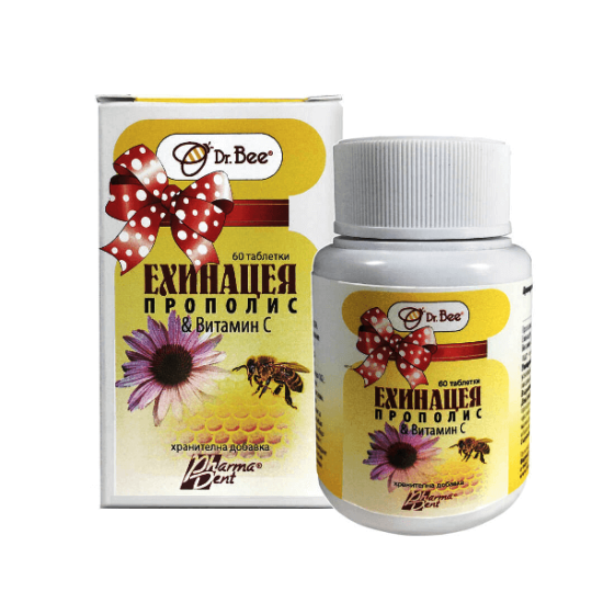 ПРОПОЛИС ВИТАМИН С И ЕХИНАЦЕЯ 60 таблетки за смучене - Фармадент