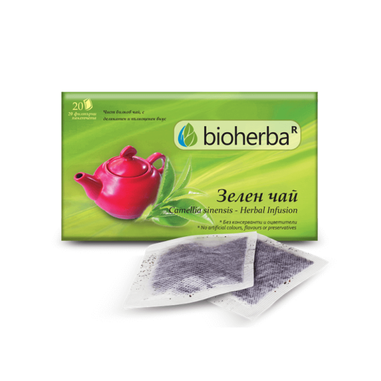 Зелен чай - класик 20 филтърни пакетчета, Биохерба