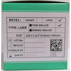 Игли 21 G / 0.8mm x 38mm 1/2 стерилни 100 бр