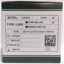 Игли 22 G / 0.7mm x 38mm 1/2 стерилни 100 бр