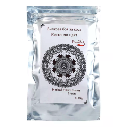Билкова боя за коса - кестеняв цвят 100гр - HennaFox