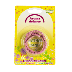 Кожена гривна против комари с аромат на Цитронела, Лавандула, Здравец и Мента - AROMA DEFENCE