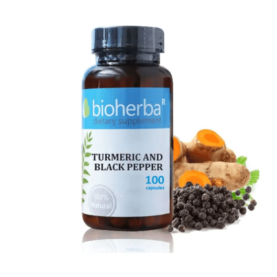 Куркума и Черен пипер - имунитет и храносмилане 360 мг, 100 капсули, Биохерба