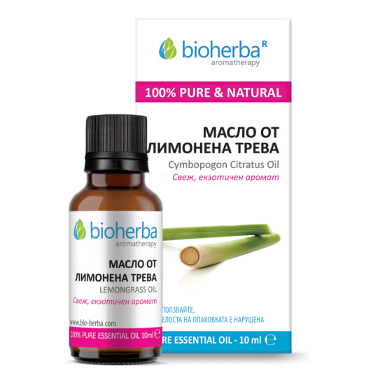 МАСЛО ОТ ЛИМОНЕНА ТРЕВА, Lemongrass essential oil 10мл, Биохерба
