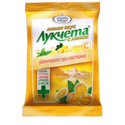 Лукчета Билкови бонбони с меден вкус и лимон при гърлобол 85 гр - Захарни Заводи