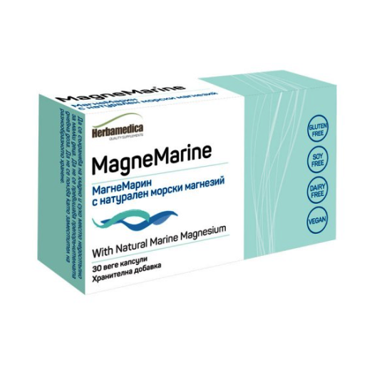 MagneMari / МагнеМарин - натурален морски магнезий 30 капсули, Хербамедика