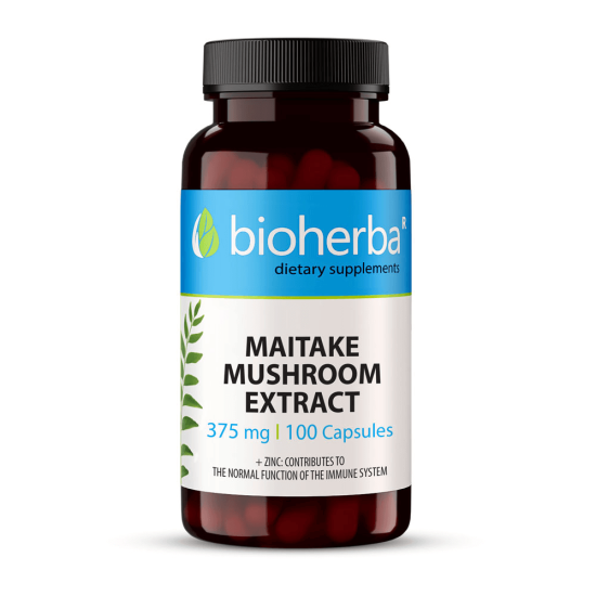 ГЪБА МАЙТАКЕ ЕКСТРАКТ/ MAITAKE MUSHROOM EXTRACT, 100 капсули, 375мг, Биохерба