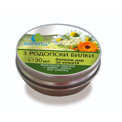 Вазелинов мехлем с невен, лайка, бял равнец „3 Родопски билки“, Билков дар за кожата, 30мл, Биохерба