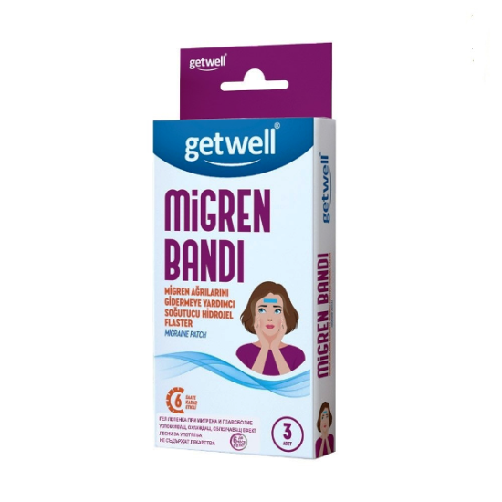 Гел пластир при мигрена и главоболие, 3 бр., Getwell, / Биохерба