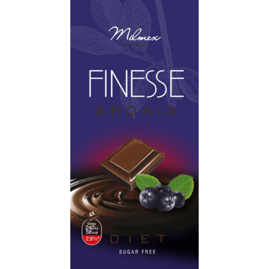 Шоколад, натурален с арония, без захар, “Финес”, 80гр - Милмекс