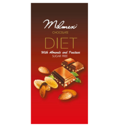 Диабетичен шоколад с бадем 100 гр - Милмекс