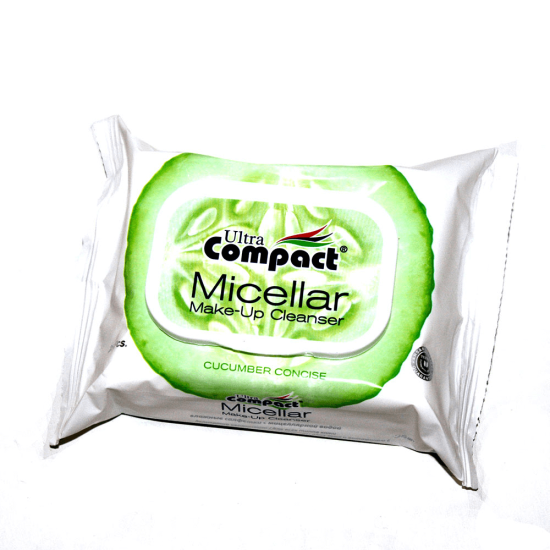 Мокри кърпички за премахване на грим с мицеларна вода 25 бр - Ultra Compact 