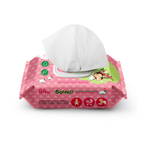 Влажни кърпички Памук и смрадлика 84 бр - БОЧКО / ЛАВЕНА