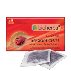 Билков чай Мъжка сила - с индийско орехче и бабини зъби, 20 филтърни пакетчета, Биохерба