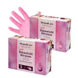 Нитрилни ръкавици размер S розови 50 бр в кутия