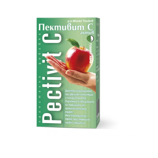 Пективит C актив Натурален продукт от ябълков пектин при повишен холестерол и липиди в кръвта 120 таблетки - Томил Херб
