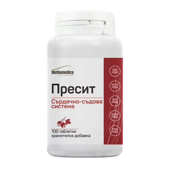 Пресит - при високо кръвно налягане 100 таблетки, Хербамедика