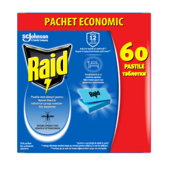 RAID Таблетки за електрически изпарител, инсектицид, срещу летящи насекоми 60 бр. - SC Johnson