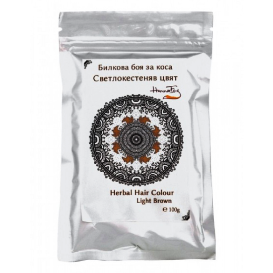 Билкова боя за коса - светлокестеняв цвят 100гр - HennaFox