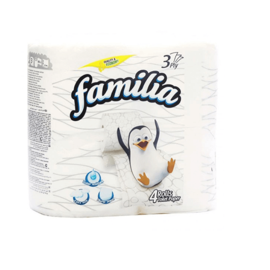 Трипластова тоалетна хартия Familia 4 ролки