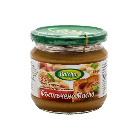 Фъстъчено масло с намалено съдържание на мазнини и с 50% повече протеини 340 гр, Балчо