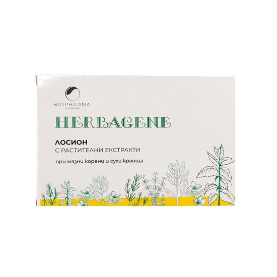 Лосион Хербаджен против мазни корени и сухи краища 8 ампули х 10 мл - Biopharma 