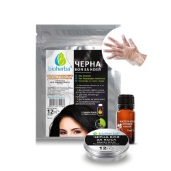 ЧЕРНА БОЯ ЗА КОСА, пудра/ без амоняк/ без водороден пероксид, Биохерба