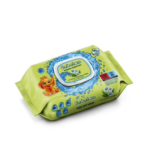 Бебешки мокри кърпи с алое вера и лайка 80 бр - Бебелан