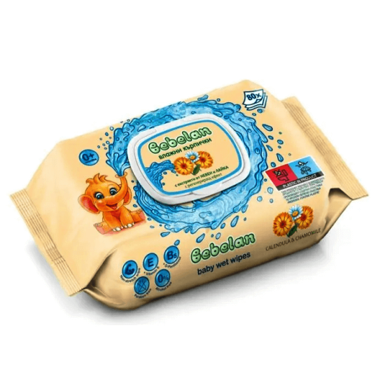 Бебешки мокри кърпи с невен и лайка 80 бр - Бебелан