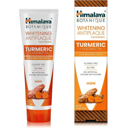 Избелваща паста за зъби BOTANIQUE срещу образуване на плака КУРКУМА + КОКОСОВО МАСЛО 113 гр - Himalaya