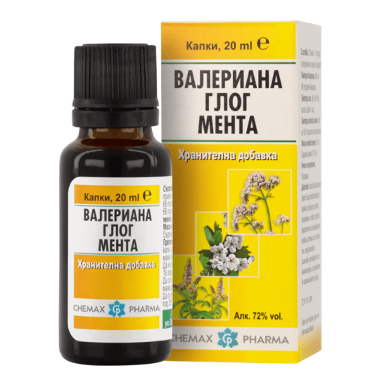 Капки валериана, глог, мента 20 мл - Химакс