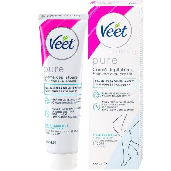 КРЕМ ДЕПИЛАТОАР ЗА ЧУВСТВИТЕЛНА КОЖА 100 мл Veet Pure
