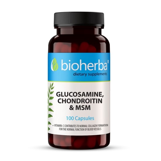 Глюкозамин, Хондроитин и МСМ 100 капсули - Биохерба