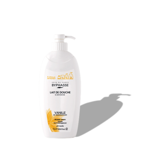 Душ крем с ванилов цвят 1000 мл, BYPHASSE