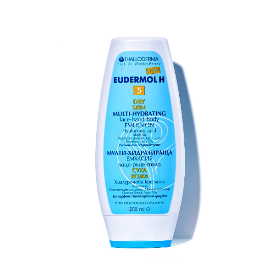 Мулти - хидратираща емулсия за лице, ръце и тяло за суха кожа EUDERMOL  H №5 200 мл - ТАЛОДЕРМА