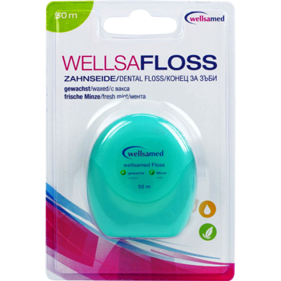 Конец за зъби с вакса ментол, 50м., Wellsamed