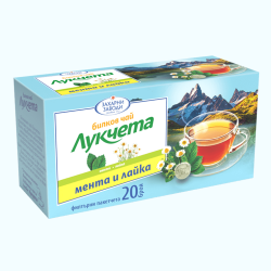Билков чай ЛУКЧЕТА Мента и Лайка 20 филтърни пакетчета - Захарни заводи