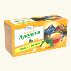 Билков чай ЛУКЧЕТА Мента и Лимон 20 филтърни пакетчета - Захарни заводи