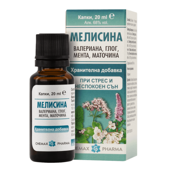 Капки Мелисина - валериана, глог, мента и маточина 20 мл - Химакс