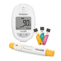 Microlife Multiplex глюкомер за измерване на кръвна захар, общ холестерол и пикочна киселина