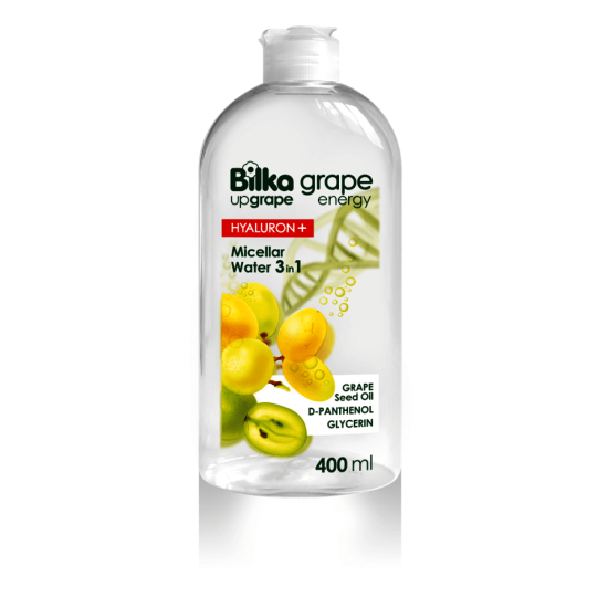 Мицеларна вода 3 в 1с хиалурон и бяло грозде 400 мл - Билка