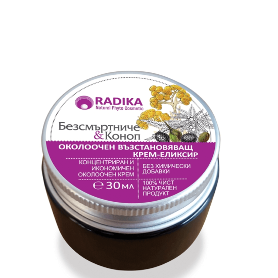 Околоочен възстановяващ крем с безсмъртниче и коноп 30 мл, Биохерба