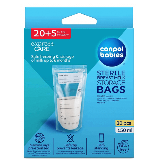 Торбички за съхранение на кърма  20 броя * 150 мл - Canpol
